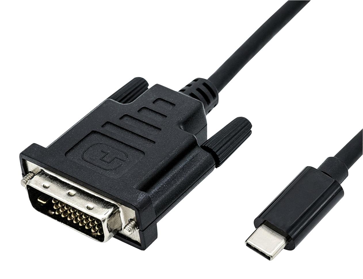 Roline 11.04.5831 Cable, Usb 3.1 C/dvi-D Plug, 2M, Black