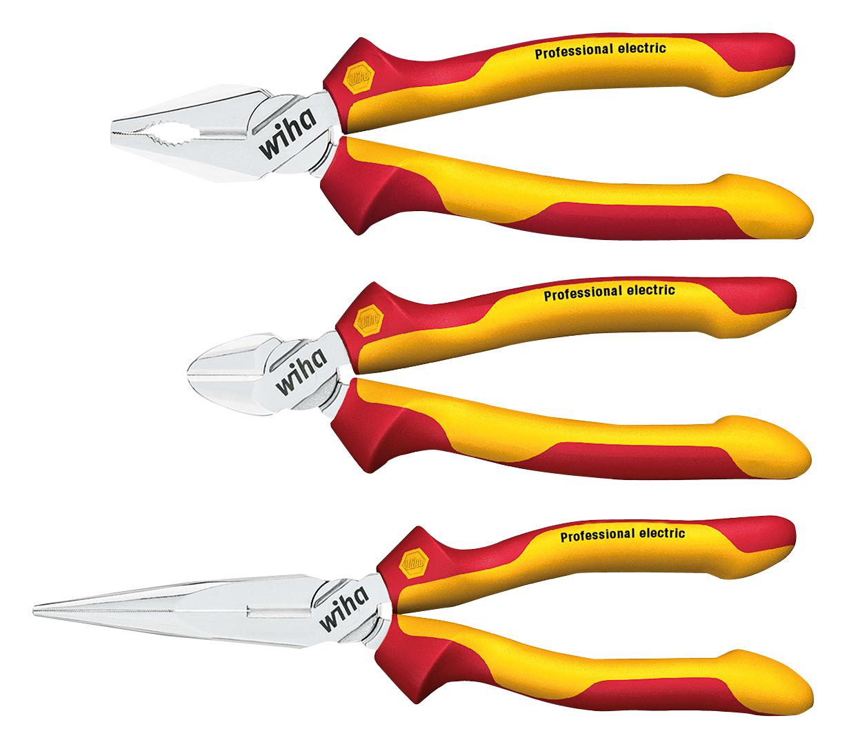 Wiha 26852 Plier Set, Electrician, 3Pc