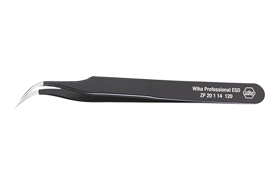 Wiha 32335 Tweezer, Curve Pointed, Ss, 120Mm