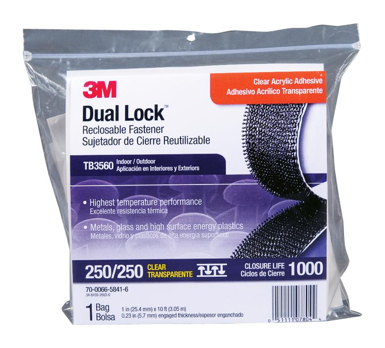 3M Tb3560 Reclosable Fastener, Po, 1 X 10Ft, Clr