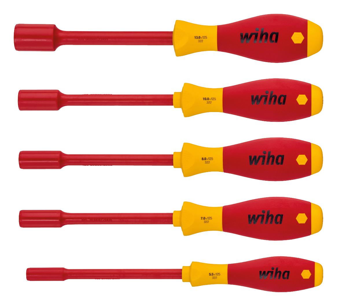 Wiha 29466 Hexagon Nut Driver Set, 5Pc