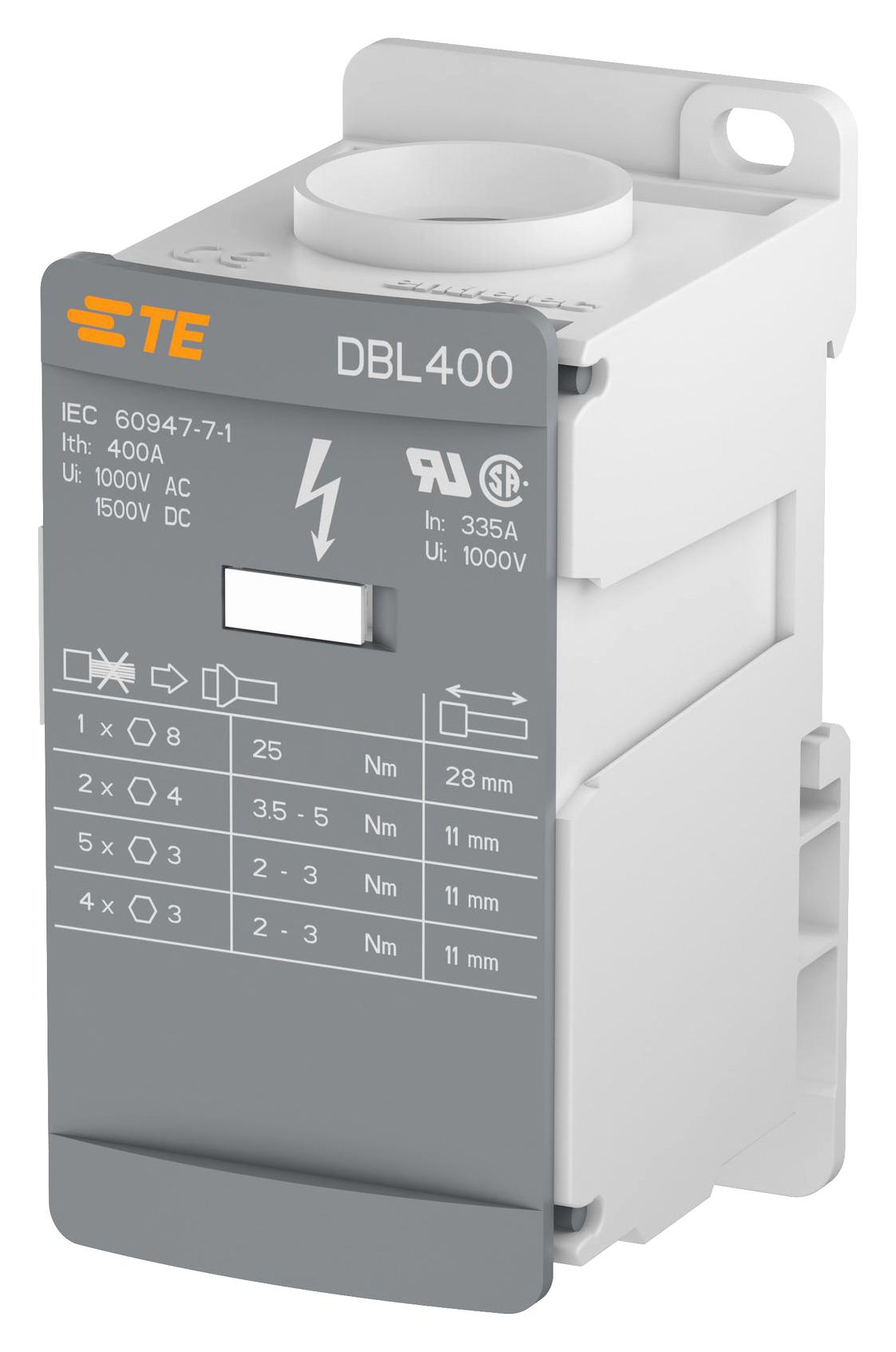 Te Connectivity / Partner Stock 1Snl340010R0000 Tb, Pwr Distribution, 1Pos, 400A/1.5Kv