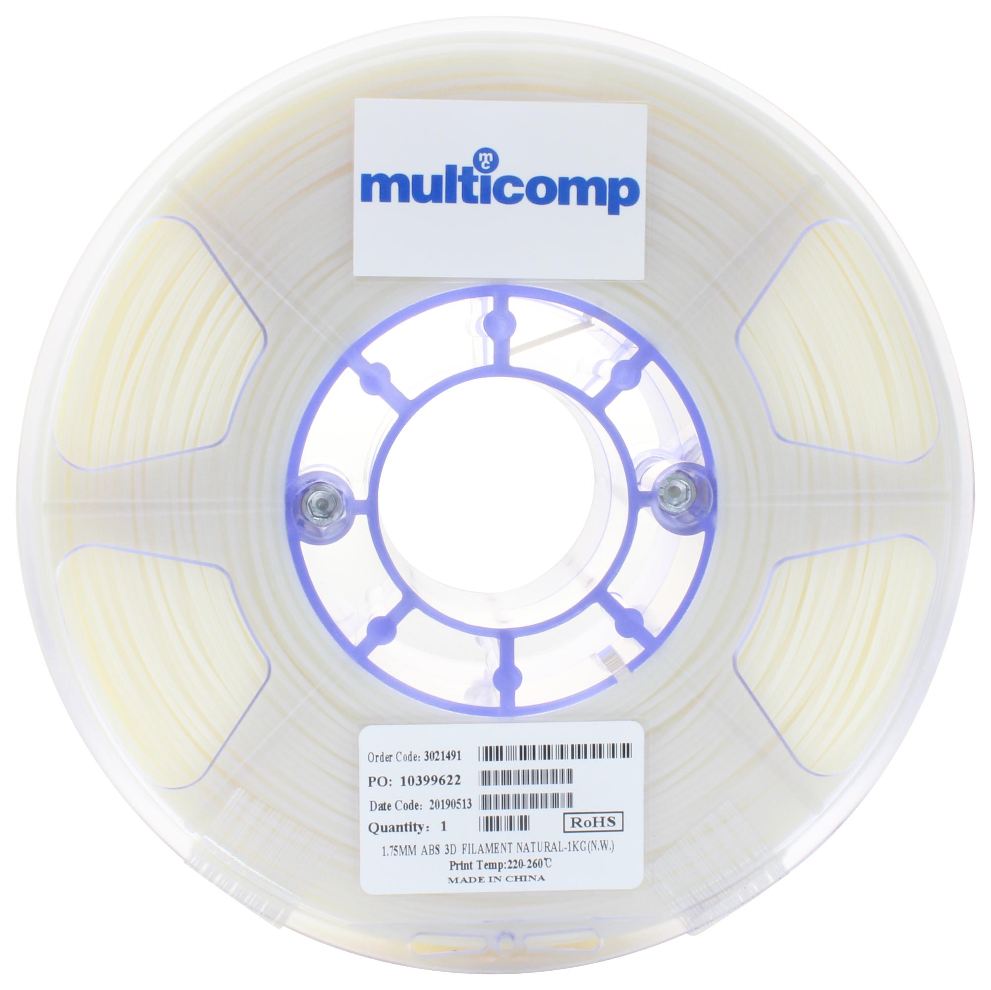 Multicomp Pro Mc011440 3D Printer Filament, Abs, 1.75Mm, Nat