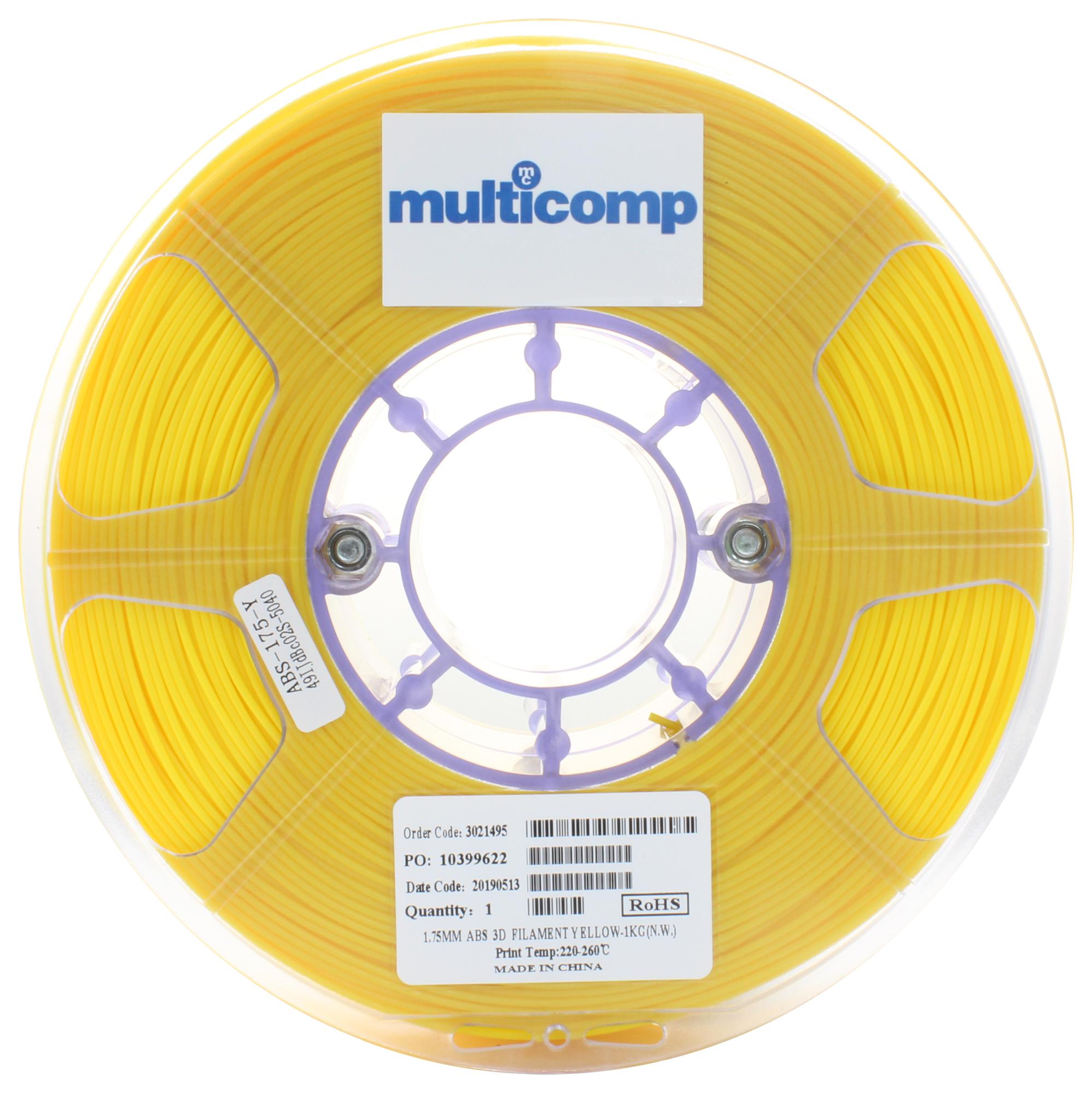 Multicomp Pro Mc011444 3D Printer Filament, Abs, 1.75Mm, Yellow