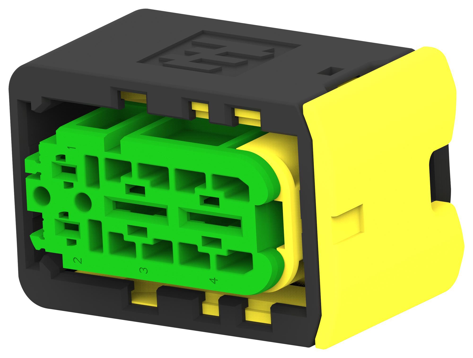 Amp - Te Connectivity 3-2208157-1 Automotive Housing, 4Pos, Rcpt, Pbt-Gf