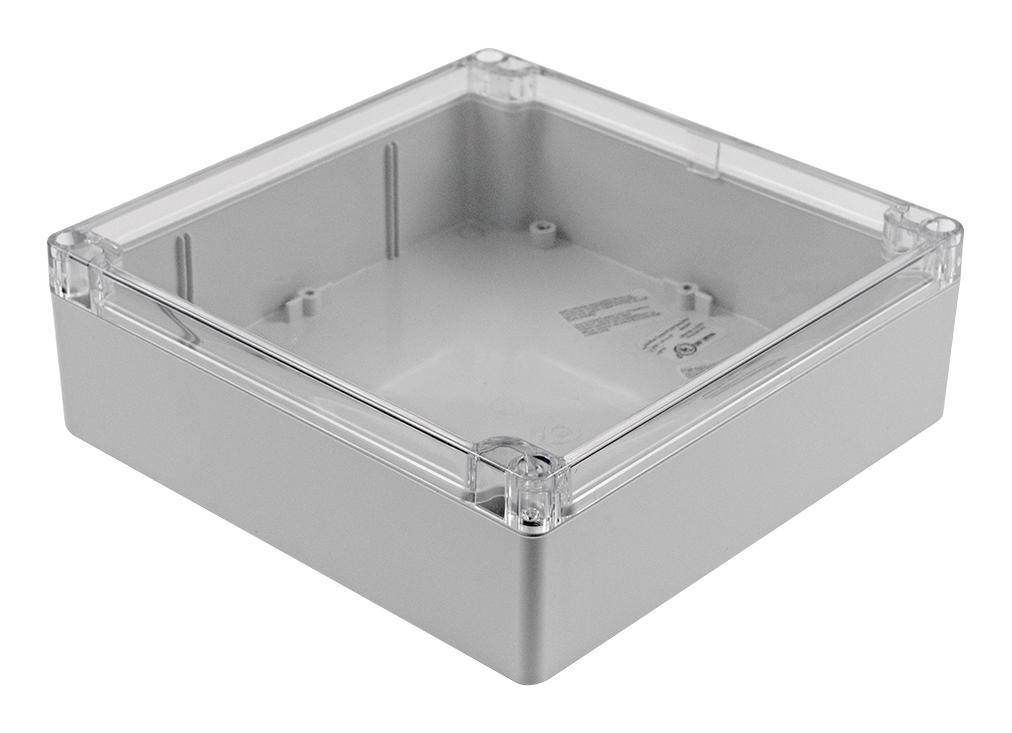 Hammond 1554W2Gycl Small Enclosure, Pc, Grey/clear