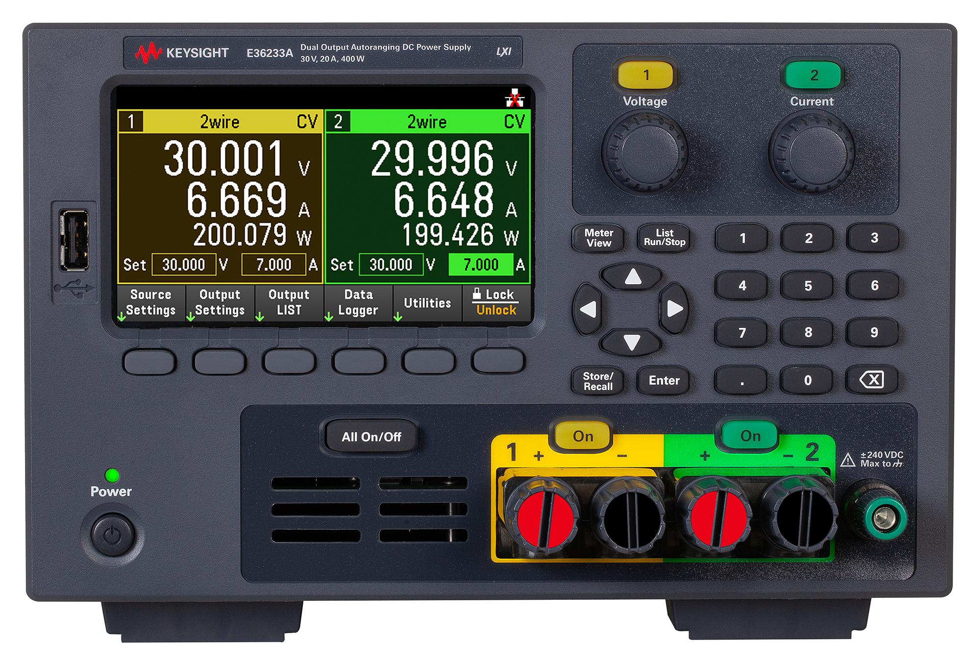 Keysight Technologies E36233A Power Supply, Bench, 2Ch, 30V, 20A, 400W