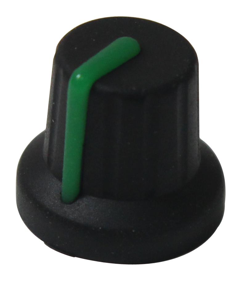 Multicomp Pro Mp72604S Soft Touch Knob, Black/green, 16Mm