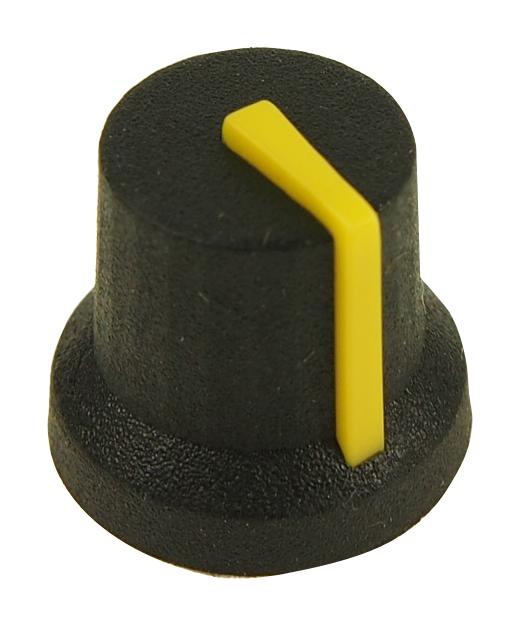 Multicomp Pro Mc170845Cr Soft Touch Knob, Rubber, Blk/yel, 16.2Mm