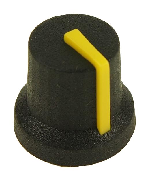 Multicomp Pro Mc170850Br Soft Touch Knob, Rubber, Blk/yel, 16.2Mm