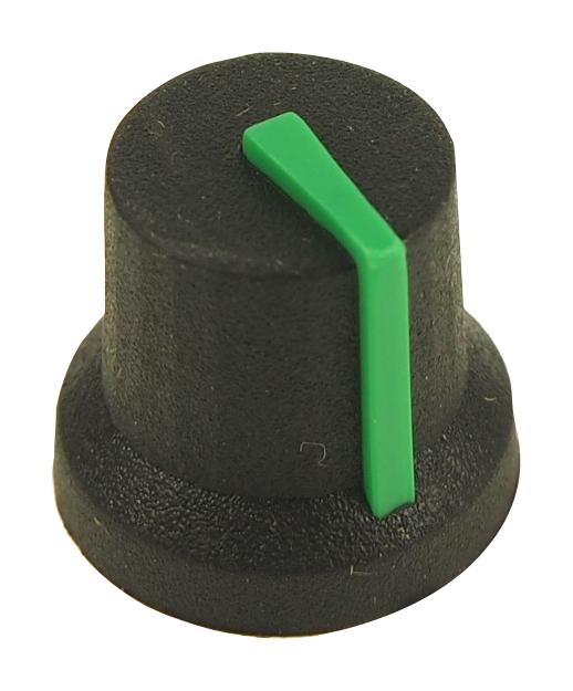 Multicomp Pro Mc170852Br Soft Touch Knob, Rubber, Blk/grn, 16.2Mm