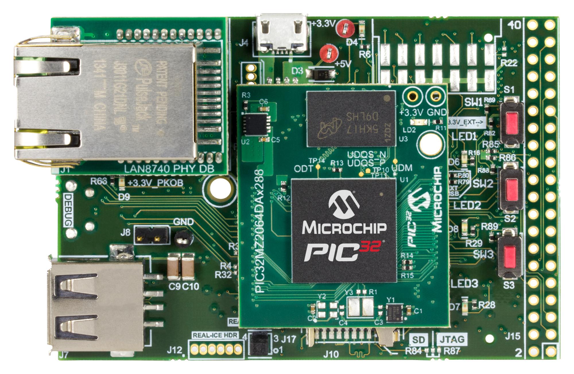 Microchip Dm320008 Da Starter Kit Board, 32-Bit Graphic Mcu