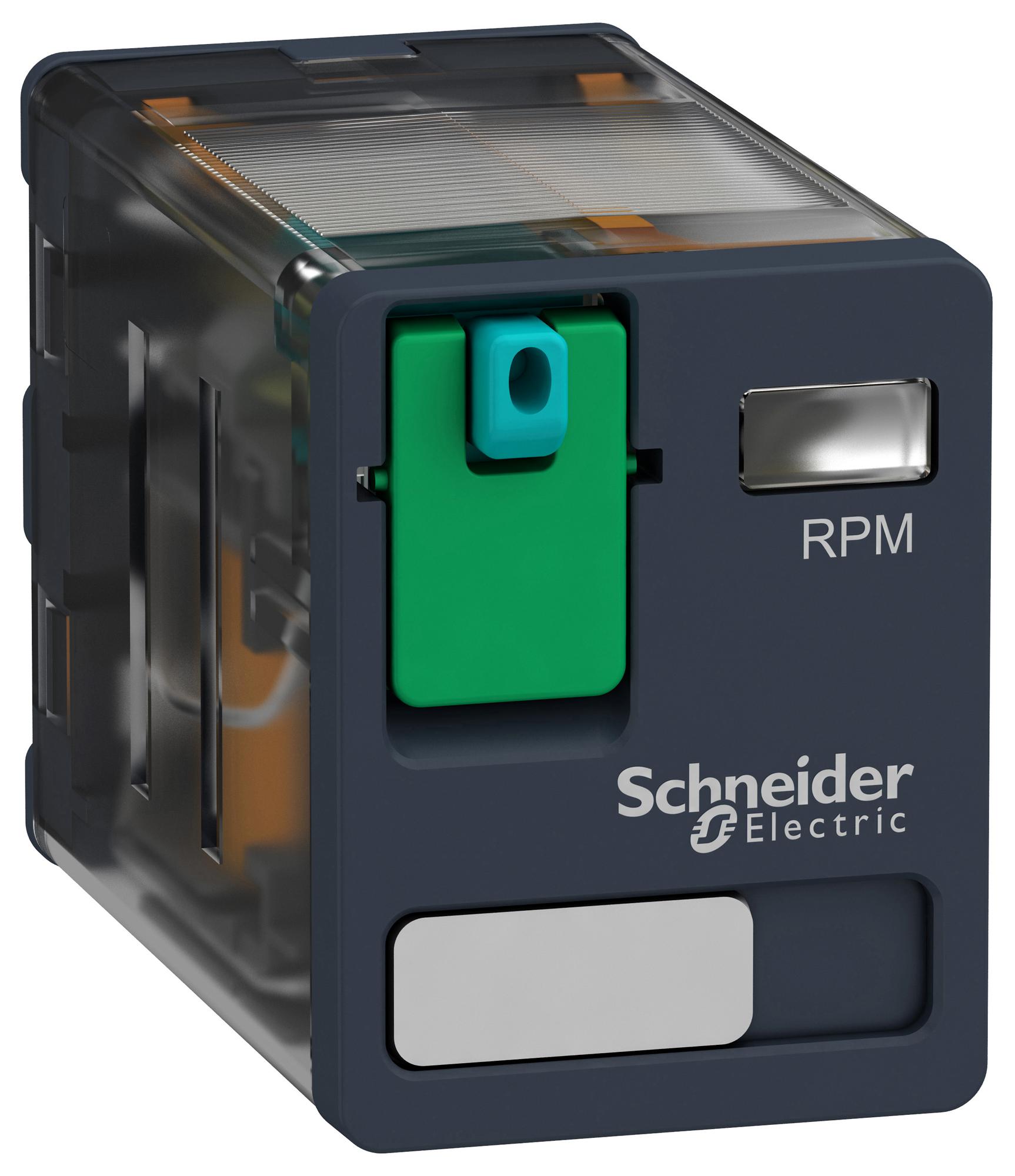 Schneider Electric Rpm21Jd Power Relay, Dpdt, 15A, 250Vac