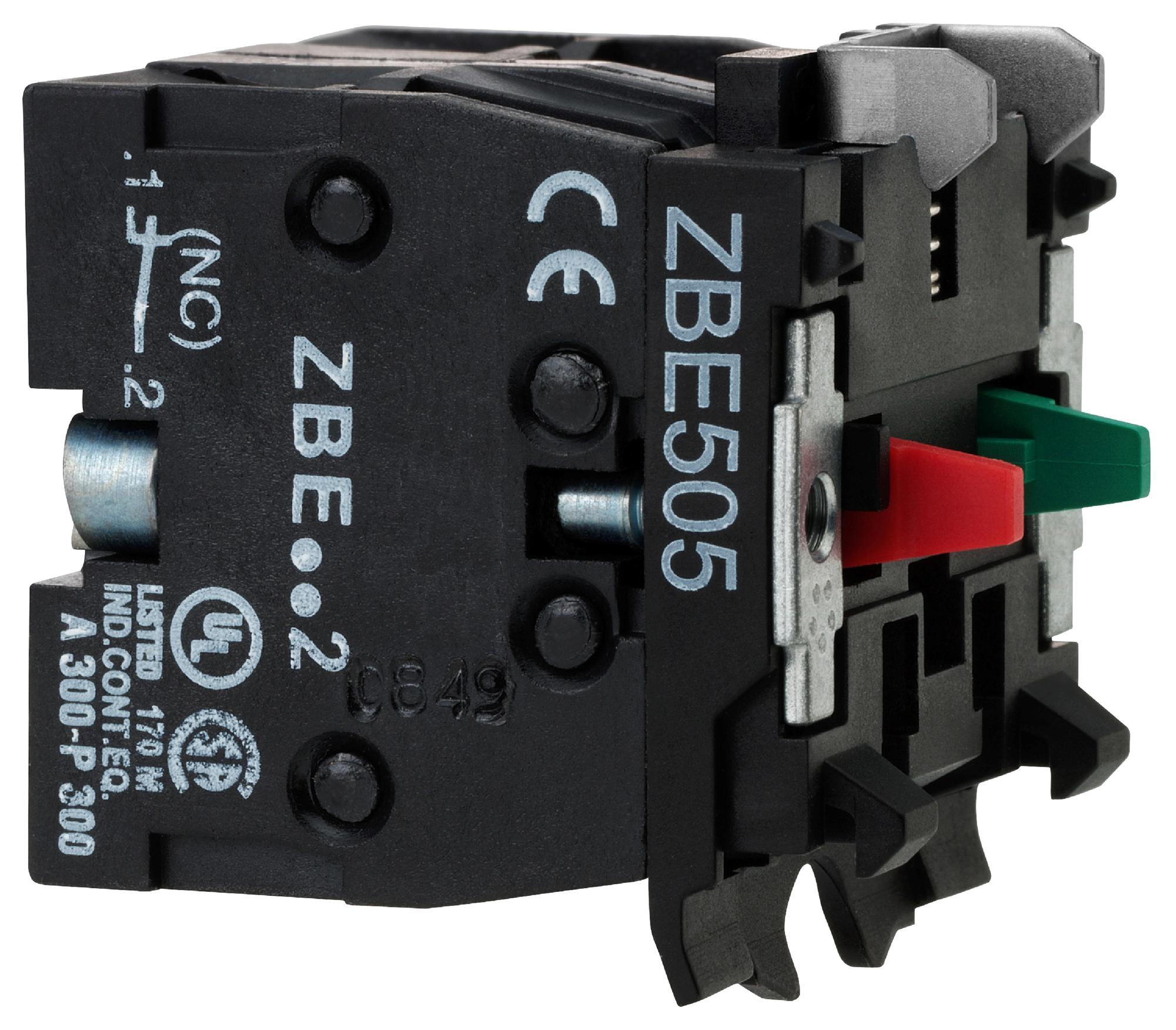 Schneider Electric Zbe505 Contact Block, 2Pole, Screw Clamp