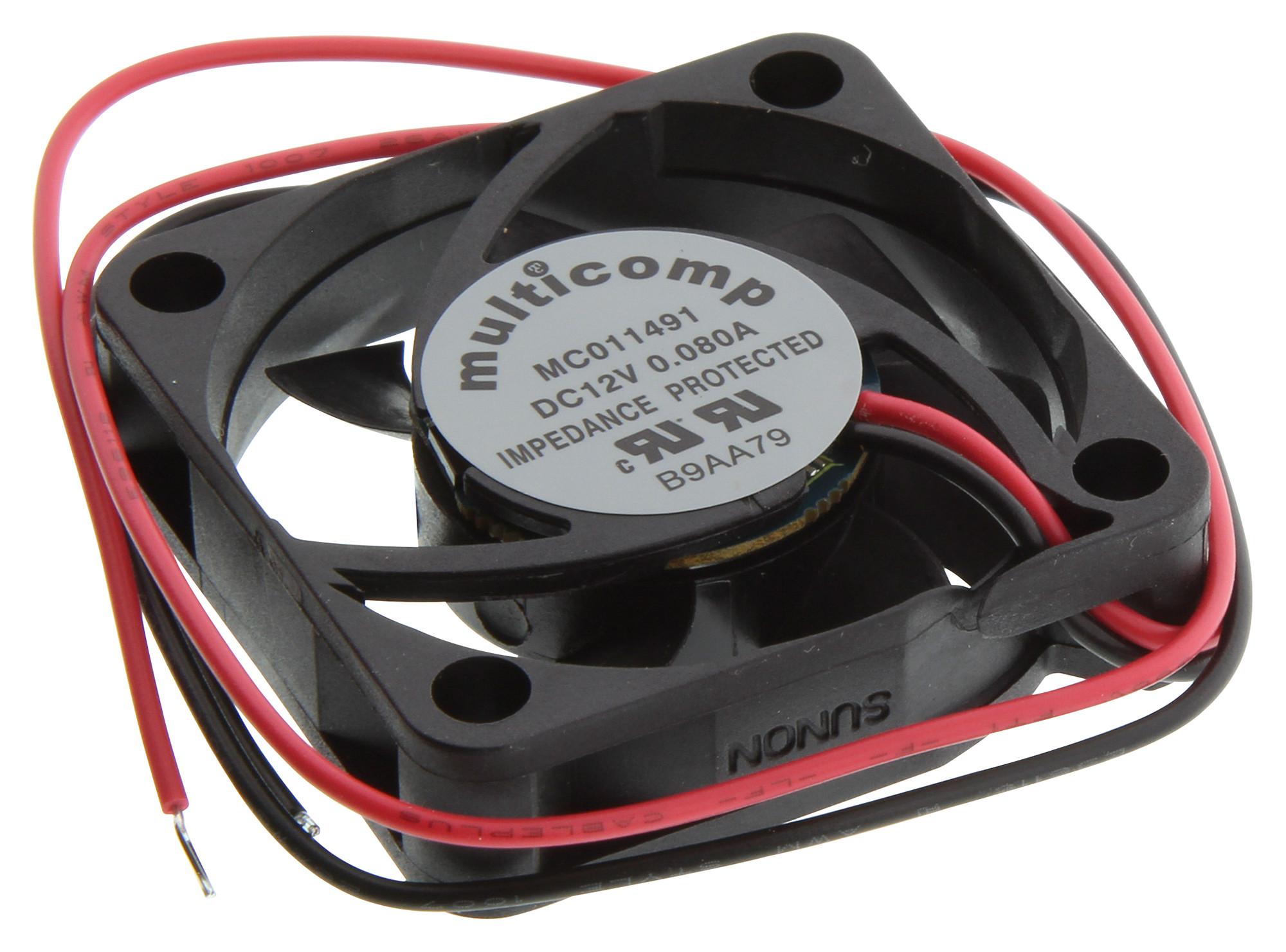 Multicomp Mc011491 Axial Fan, 40Mm, 12Vdc, 7.1Cfm, 23Dba