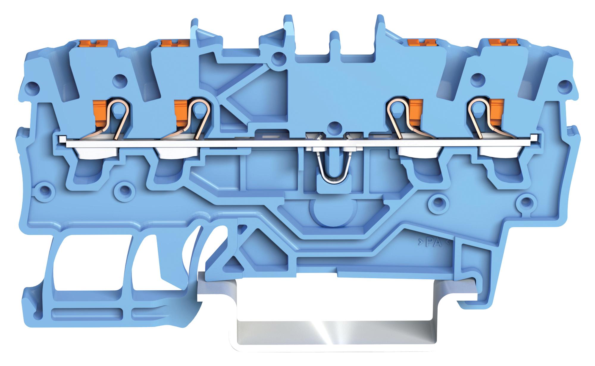 Wago 2201-1404 4-Conductor Through Terminal Block