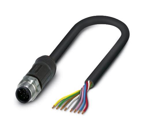 Phoenix Contact 1407271 Sensor Cord, 8P M12 Plug-Free End, 2M