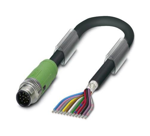 Phoenix Contact 1430077 Sensor Cord, 12P M12 Plug-Free End, 10M