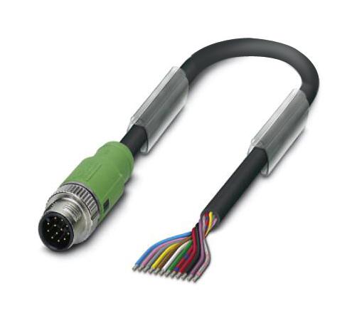 Phoenix Contact 1554801 Sensor Cord, 12P M12 Plug-Free End, 10M