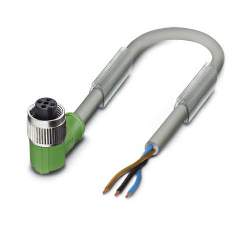 Phoenix Contact 1456718 Sensor Cord, 3P M12 Ra Rcpt-Free End, 3M