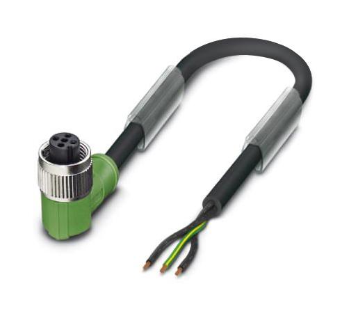 Phoenix Contact 1402553 Sensor Cord, 3P M12 Ra Rcpt-Free End, 5M