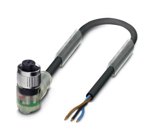 Phoenix Contact 1668276 Sensor Cord, 3P M12 Ra Rcpt-Free End, 5M