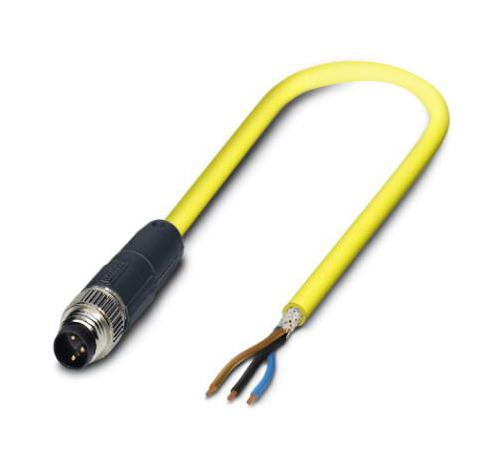 Phoenix Contact 1406046 Sensor Cord, 3P M8 Plug-Free End, 10M