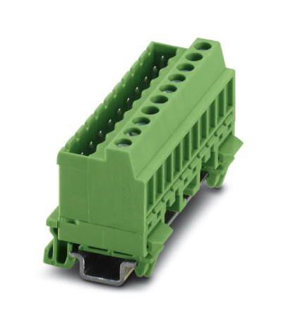 Phoenix Contact 1788800 Din Rail Tb, Plug-In Block, 10Way, 12Awg