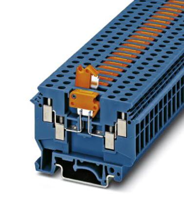 Phoenix Contact 2775223 Dinrail Terminal Block, 4Way, 10Awg, Blu