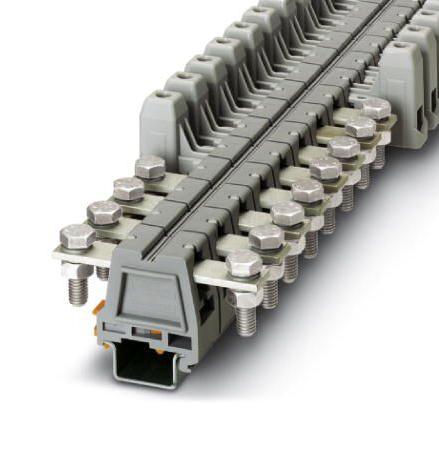 Phoenix Contact 2130208 Din Rail Tb, High Current, 2Way, 4Awg