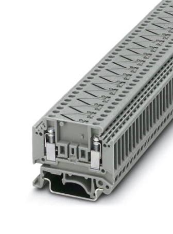 Phoenix Contact 3100063 Dinrail Terminal Block, 4Way, 12Awg, Gry