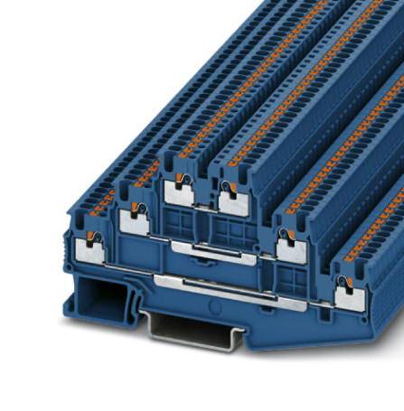 Phoenix Contact 3213726 Dinrail Terminal Block, 6Way, 16Awg, Blu