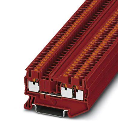 Phoenix Contact 3211223 Dinrail Terminal Block, 3Way, 12Awg, Red