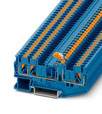 Phoenix Contact 3210177 Dinrail Terminal Block, 3Way, 12Awg, Blu