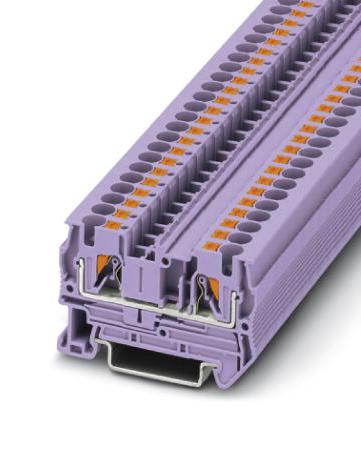 Phoenix Contact 3211761 Dinrail Terminal, 2Way, 10Awg, Violet