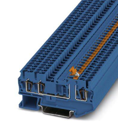 Phoenix Contact 3037821 Dinrail Terminal Block, 3Way, 12Awg, Blu