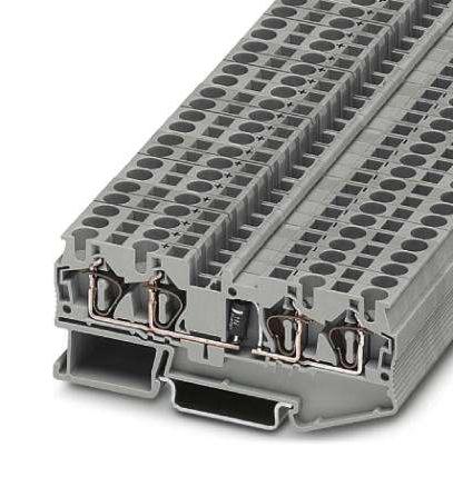 Phoenix Contact 3037782 Dinrail Terminal Block, 4Way, 10Awg, Gry