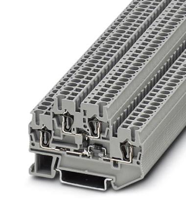 Phoenix Contact 3031584 Dinrail Terminal Block, 4Way, 12Awg, Gry