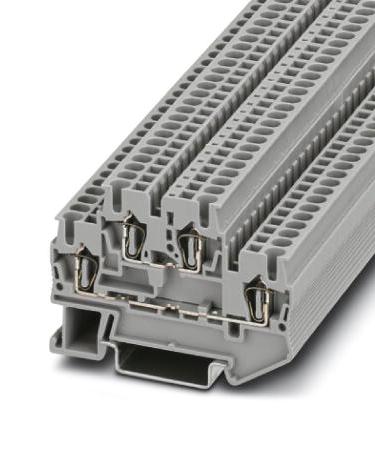 Phoenix Contact 3035519 Dinrail Terminal Block, 4Way, 12Awg, Gry