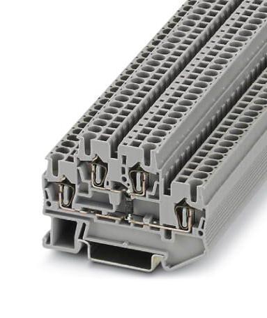 Phoenix Contact 3031564 Dinrail Terminal Block, 4Way, 12Awg, Gry