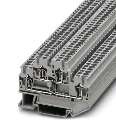 Phoenix Contact 3031555 Dinrail Terminal Block, 4Way, 12Awg, Gry