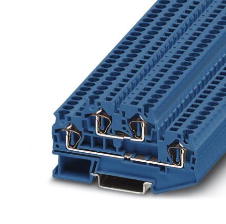 Phoenix Contact 3031432 Dinrail Terminal Block, 4Way, 10Awg, Blu