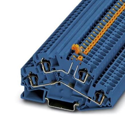 Phoenix Contact 3035522 Dinrail Terminal Block, 4Way, 10Awg, Blu