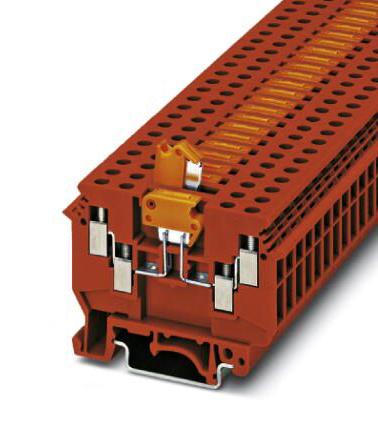 Phoenix Contact 3048810 Dinrail Terminal Block, 4Way, 10Awg, Red