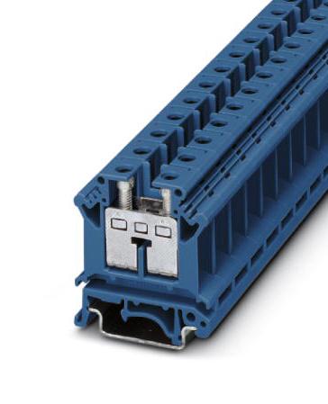 Phoenix Contact 3006205 Dinrail Terminal Block, 2Way, 4Awg, Blu