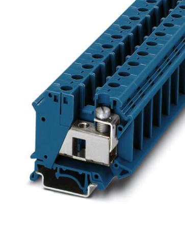 Phoenix Contact 3006302 Dinrail Terminal Block, 2Way, 2Awg, Blu