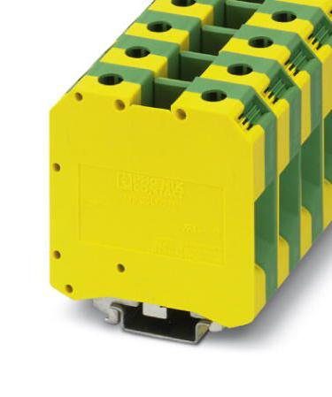 Phoenix Contact 443078 Din Rail Tb, Ground, 2Way, 1/0Awg