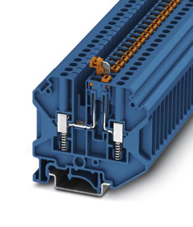 Phoenix Contact 3070305 Dinrail Terminal Block, 2Way, 10Awg, Blu