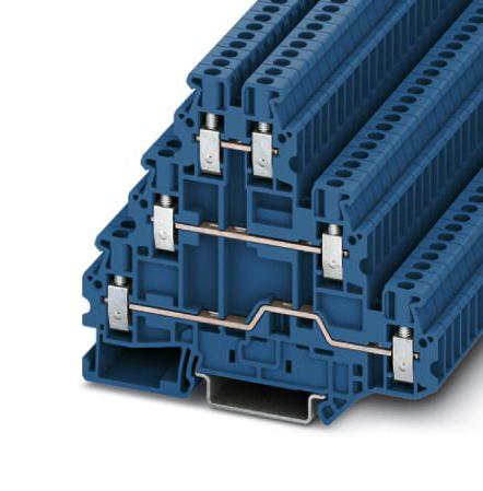 Phoenix Contact 3002389 Dinrail Terminal Block, 6Way, 12Awg, Blu