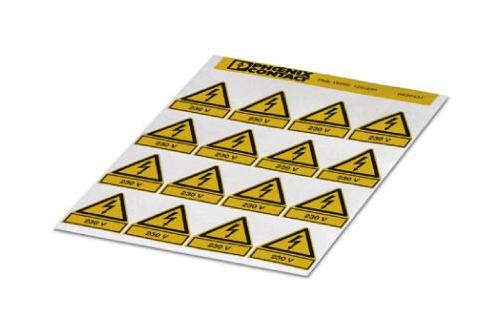 Phoenix Contact 830437 Label, Warning, Pvc, Black/yellow